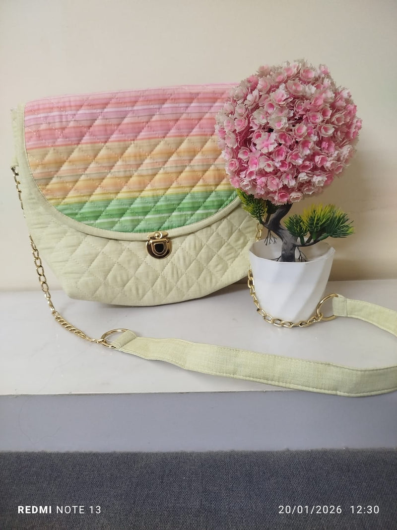 Yellow bag with multi flap