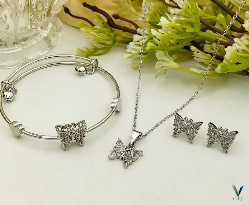 Butterfly Locket Set with Bangle