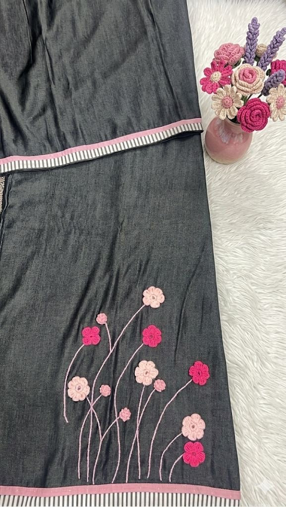 Charcoal Bloom Denim Rida Sale