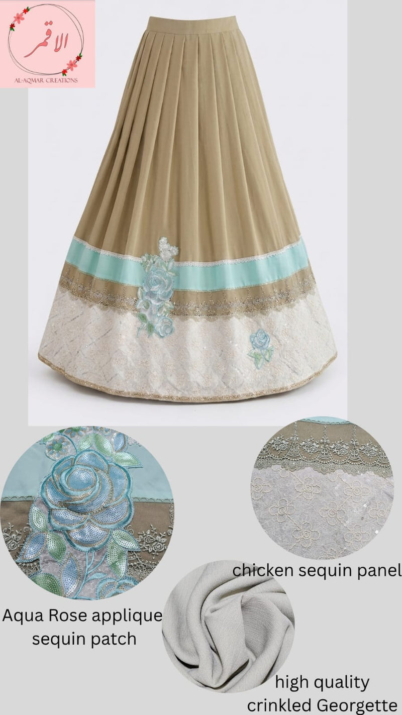 Aqua Blossom Whisper Georgette Rida Sale