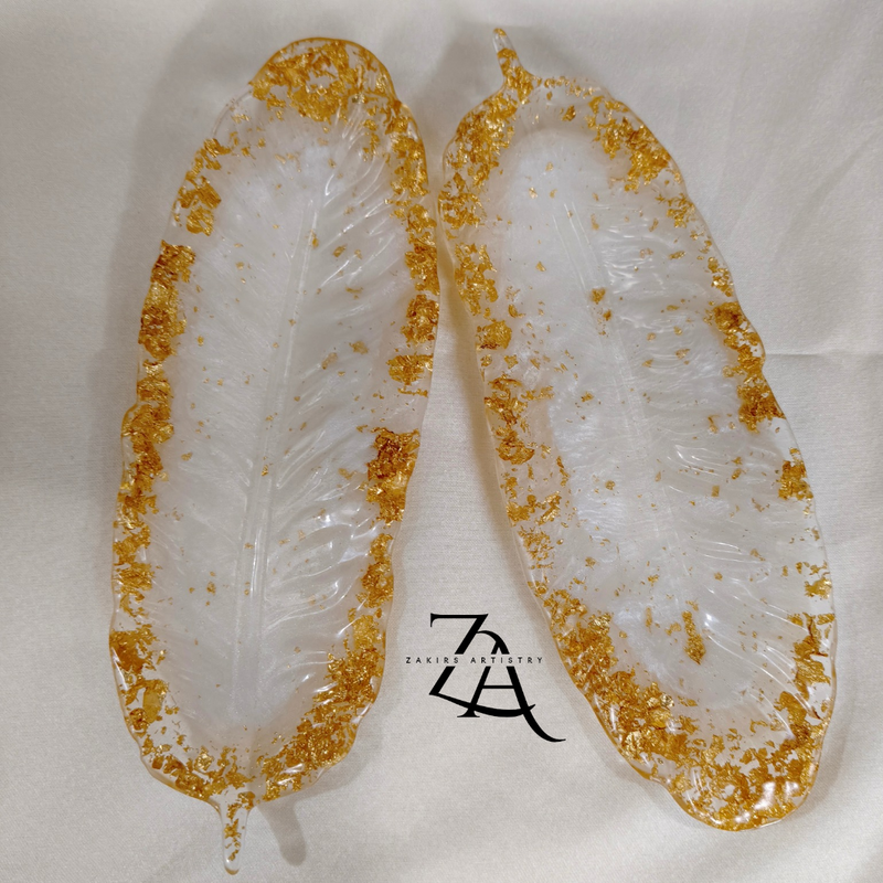 Feather-Shaped Resin Tray
