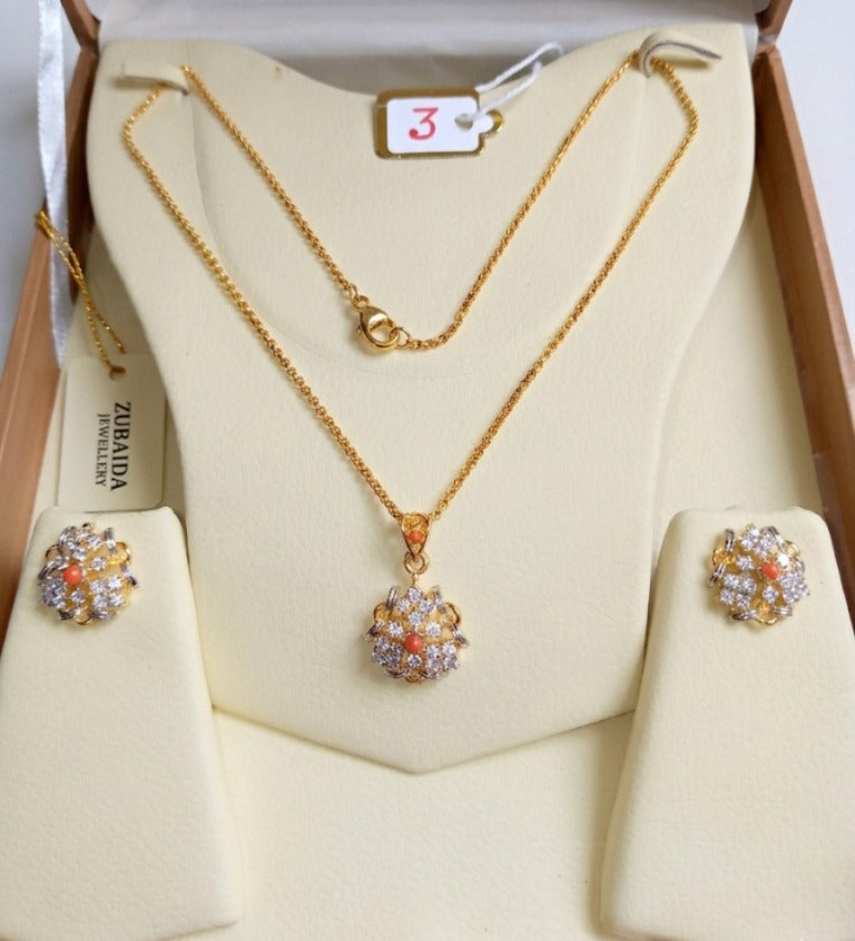 Chandi Gold Polish Namaz Wear Set (With/Without Chain)