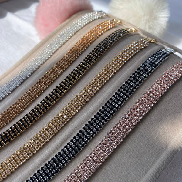 Triple Row Crystal Bracelet