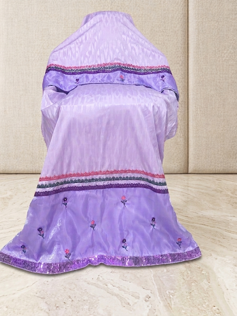 Floral embroidery on sheer net panel Sale