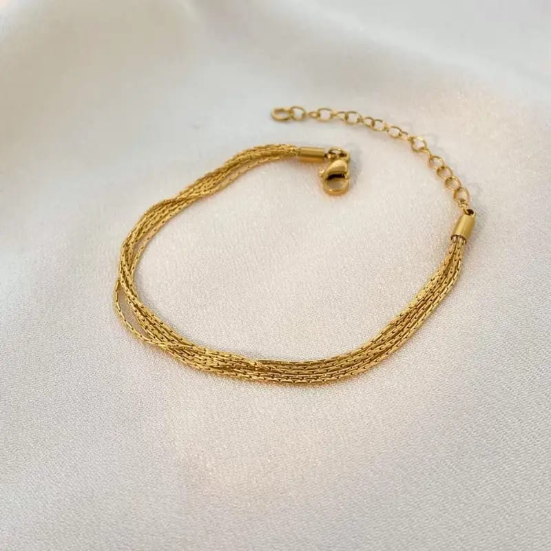 Multi Strand Gold Chain Bracelet