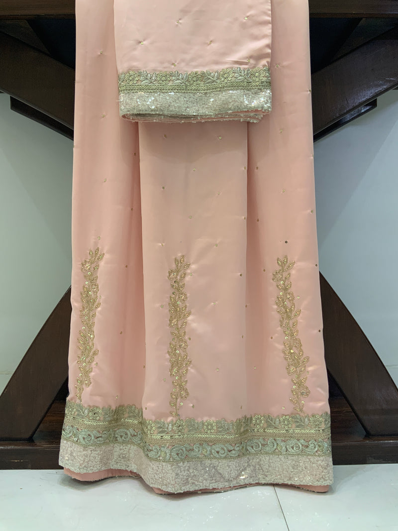 Peach cotton satin formal rida
