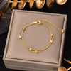 Minimalist Cube Accent Double Layer Bracelet