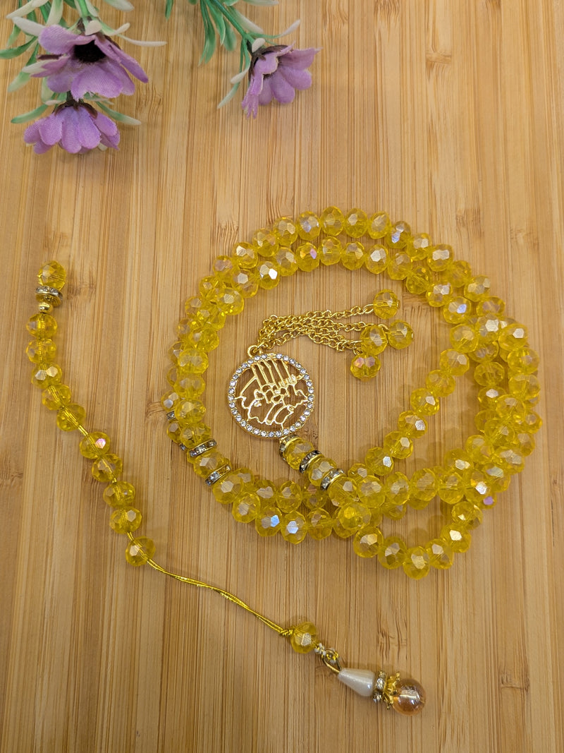 Crystal Tasbeeh With 10 Bead Counter Set (Available in different Colors)