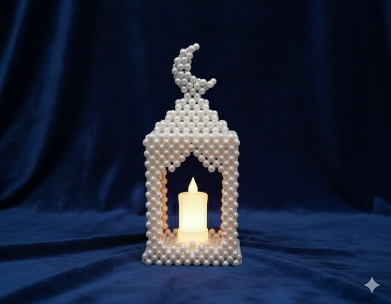 Handmade pearl beaded Table lamp