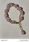 Lavender Pearl Double Strand Bracelet – Gold Tone