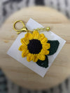 Crochet floral keychains