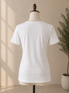 Half Sleeves White T-shirt