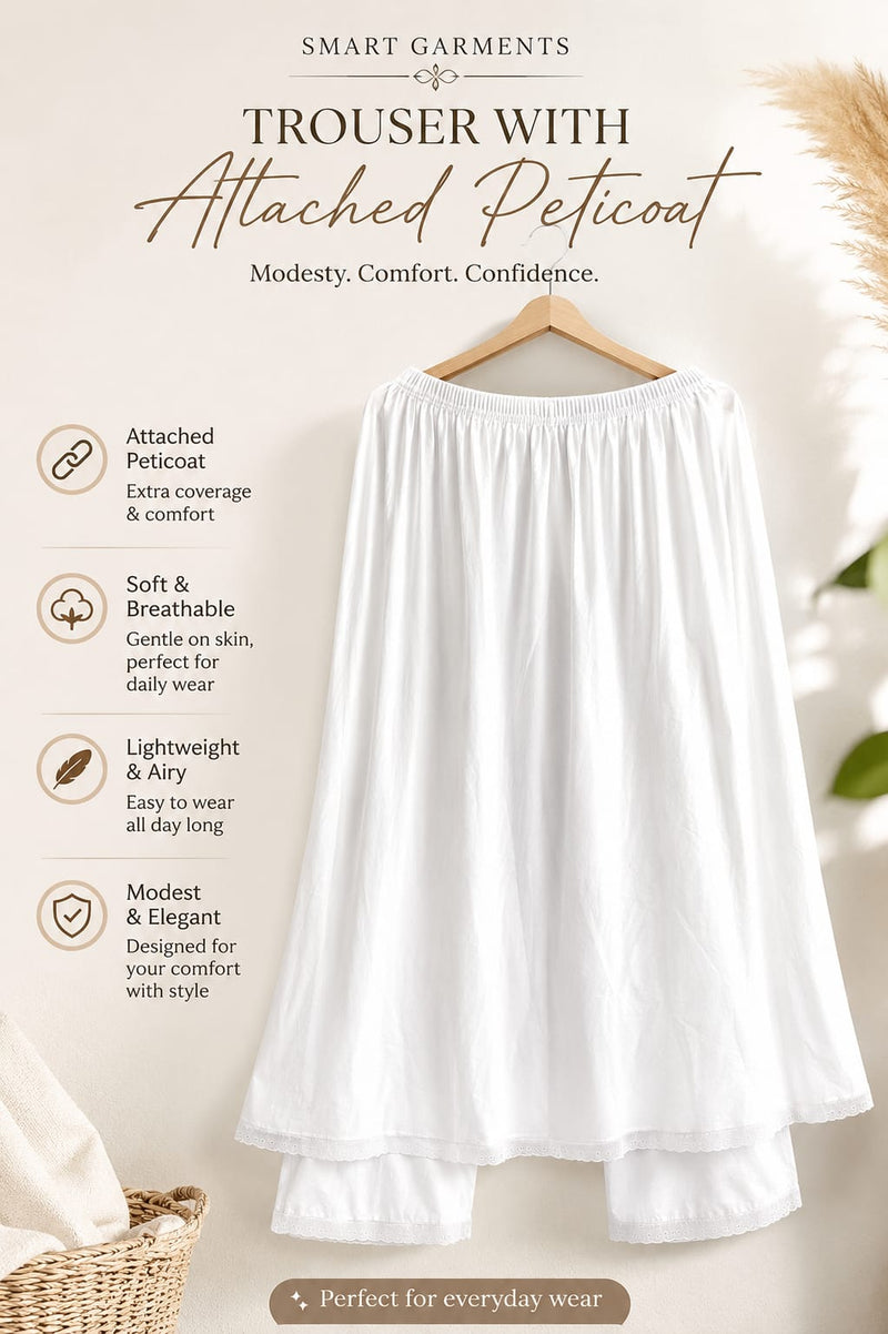 TROUSER WITH ATTACHED PETICOAT