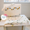 Floral print with hand embroidered rawsilk bag with non quilted masallah