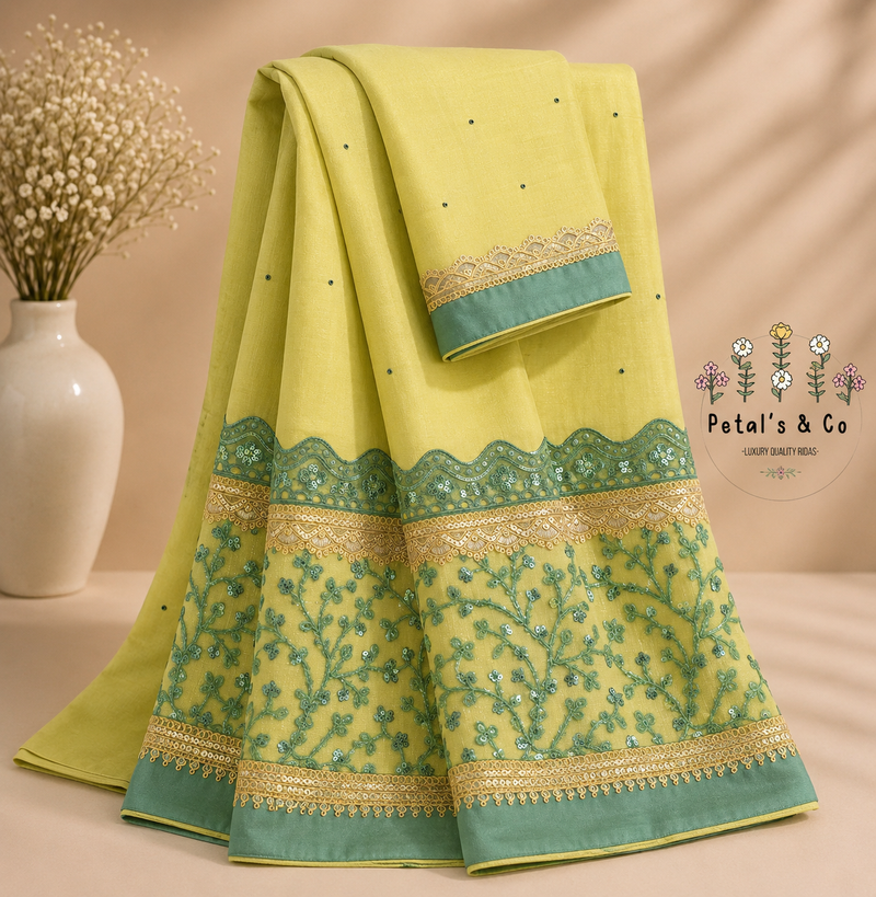 Yellow green lava silk rida