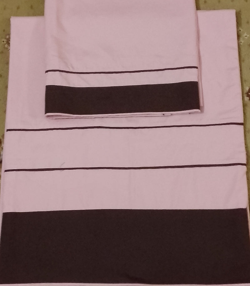 Peachy pink plain panel piping work rida