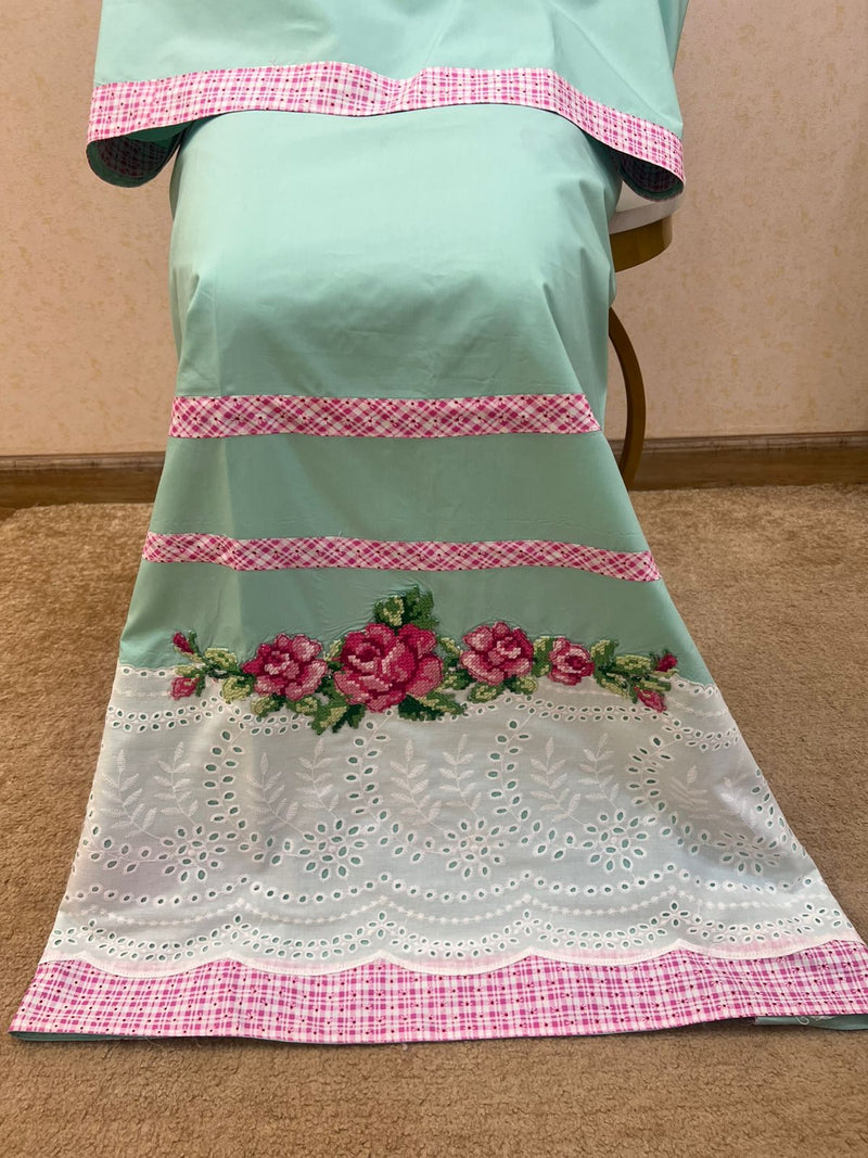 Mint Green Cotton Crosstitch Rida