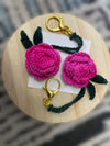 Crochet floral keychains