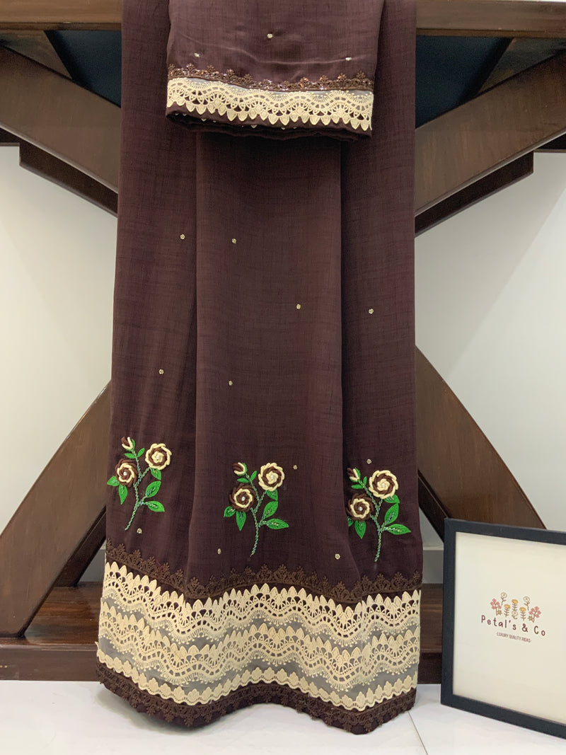 Brown bullion roses formal wear rida