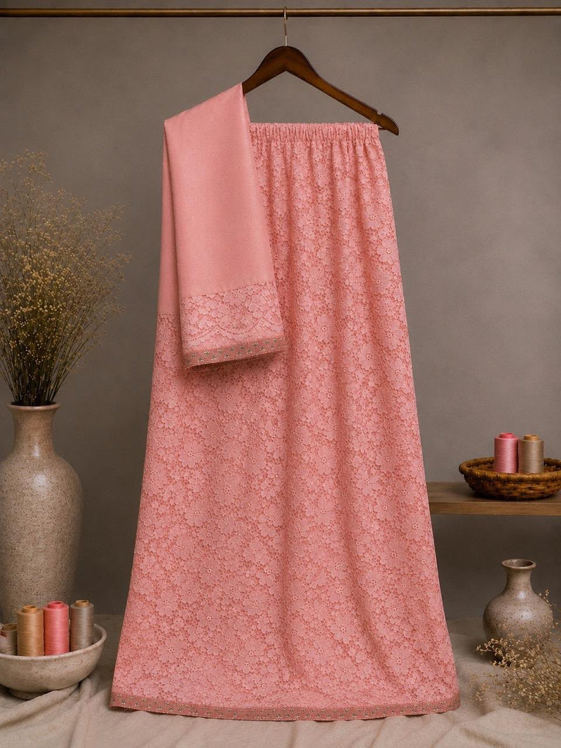 Warm Peach Cotton Net Stylish Rida