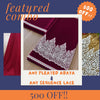 Pleated abaya fabric with sequence lace