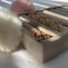 Gold Plated Floral Crystal Statement Rings