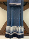 Navy blue silk formal wear rida