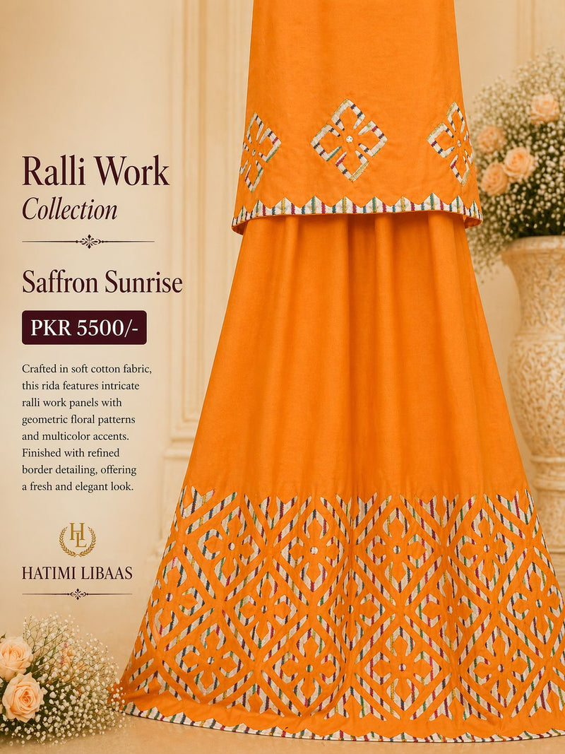 Ralli Work Collection – Saffron Sunrise