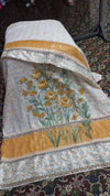 Off White Shaded Exclusive Rida Cum Jori – Yellow Floral