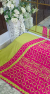 Dhani green with Hot pink Horizontal