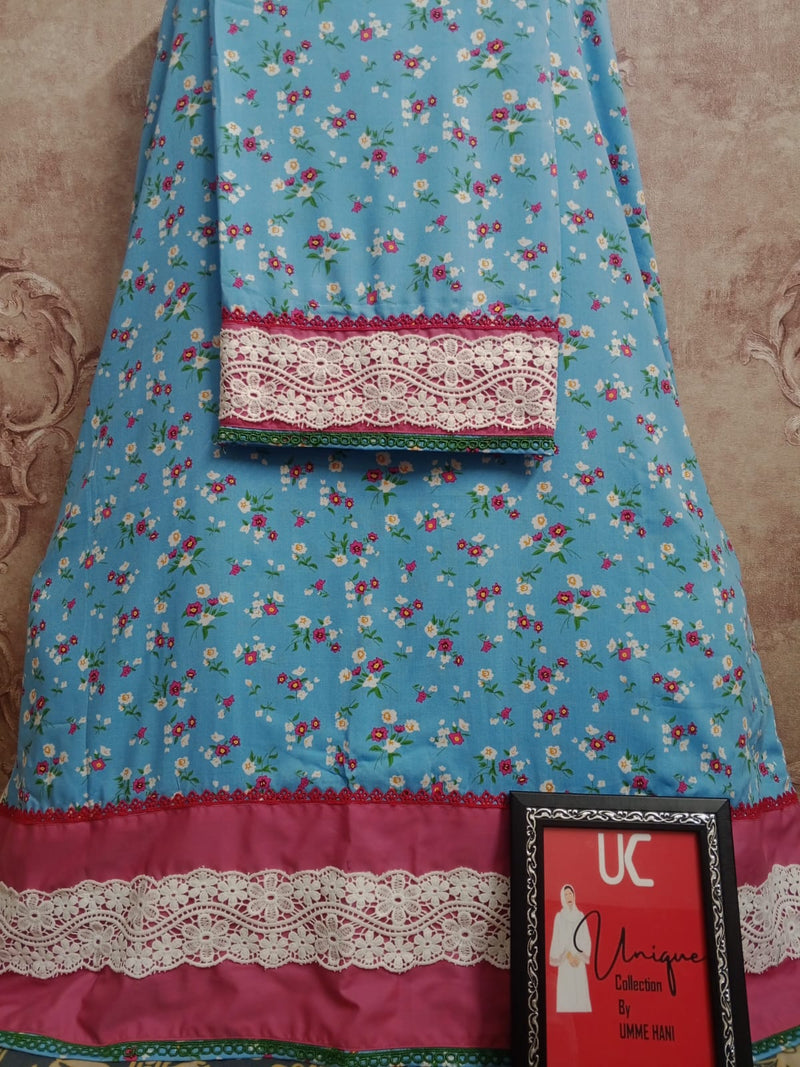 Blue cotton material