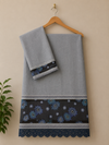 Abaya Fabric Grey and Black Contrast Panel Rida