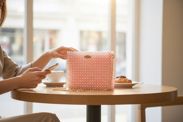 Peach and pearl Bag