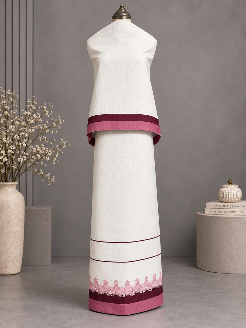 Casual white Rida with simple Panelling Sale