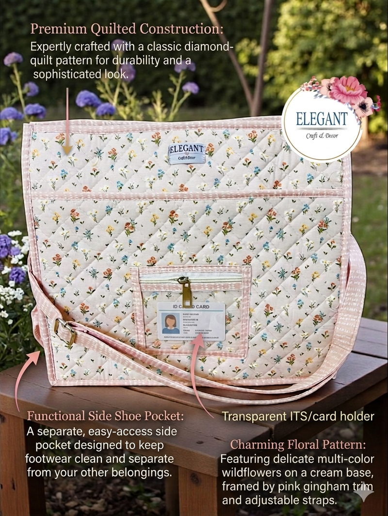 Elegant Crossbody Bag with shoe compartment and ITS/ Card pocket best for Ashara