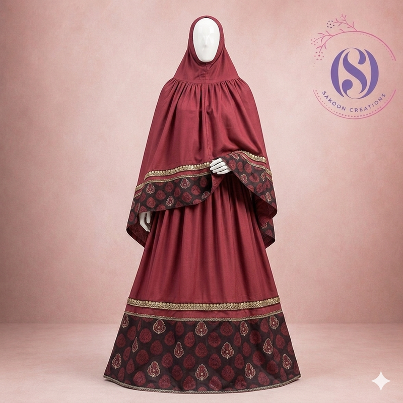 Crimson Red Zari work Rida Sale
