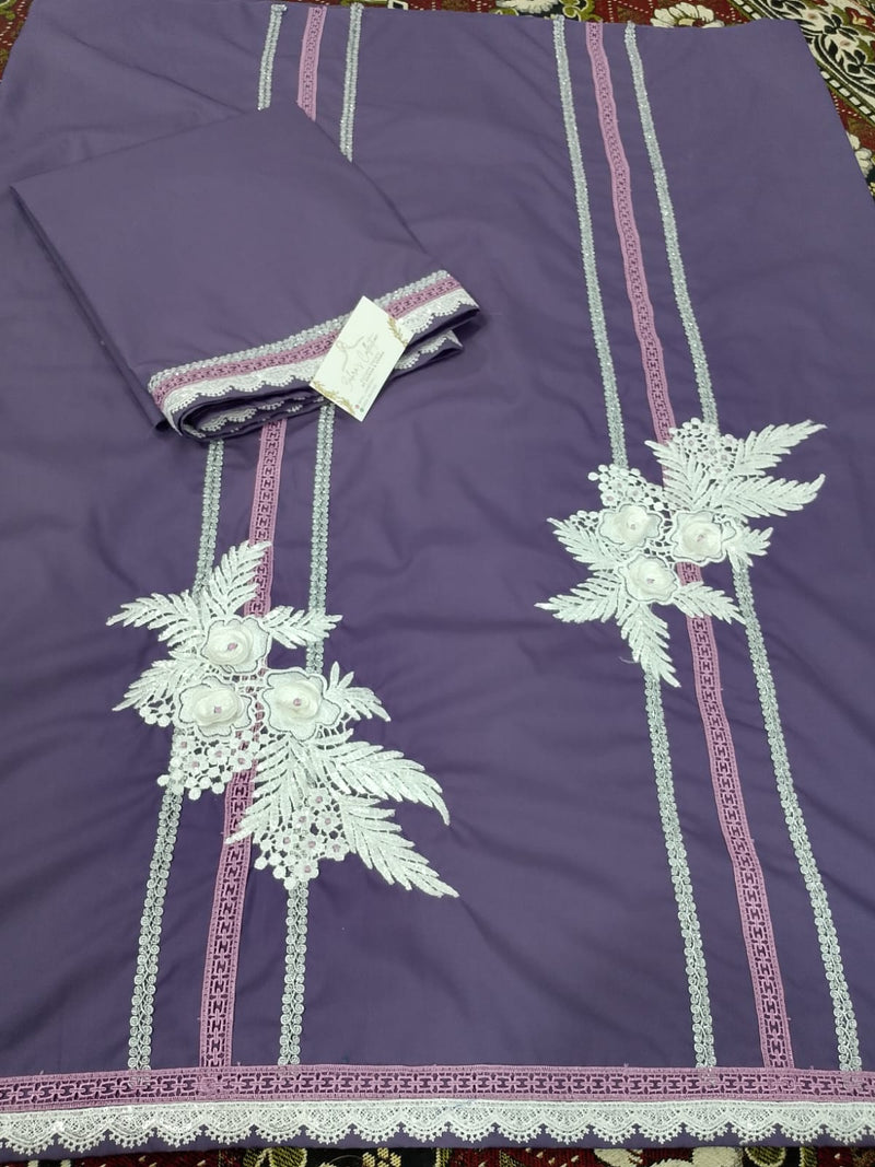 White florals blooming on lavender