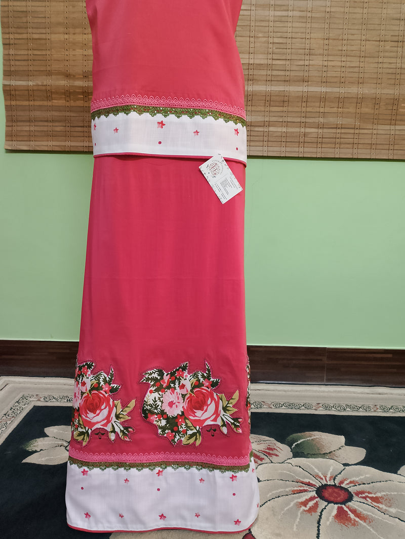 Rose pink with applick work