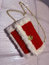 Slit bag woven with fur and wool