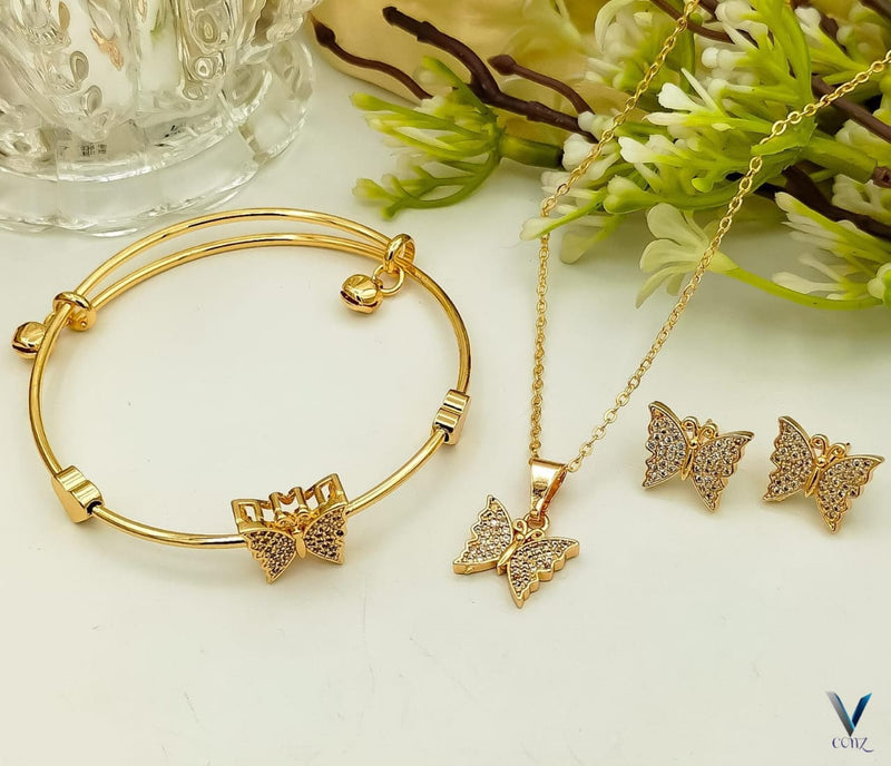 Butterfly Locket Set with Bangle