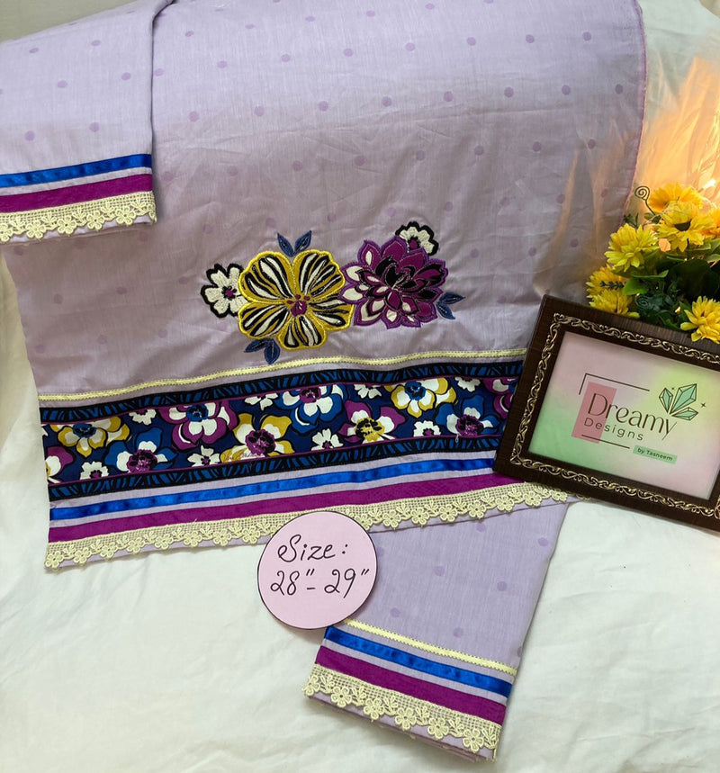 Purple dots Jhabla Izar with vera Bradley panel
