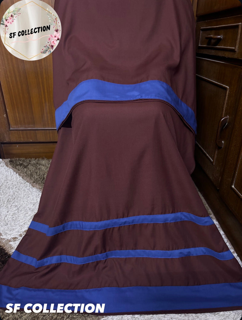 “Chocolate Brown & Blue Panel Rida”