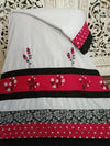 White Red Floral Rida – Soft Easy Iron