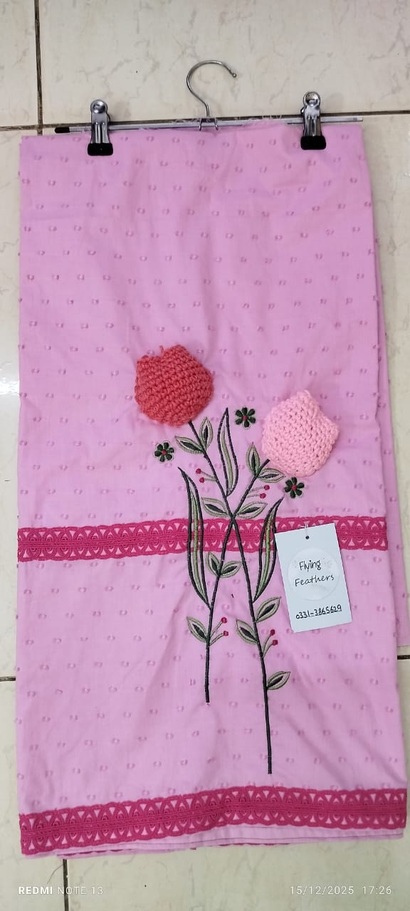 Pink Rida with crochet flower
