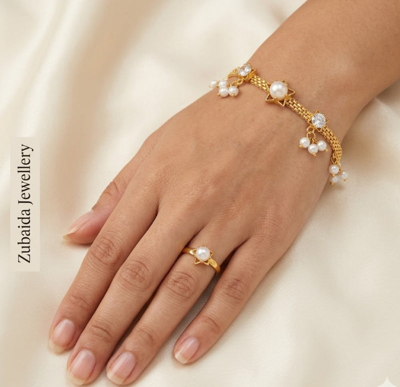 Silver Namaz Wear Bracelet With Ring