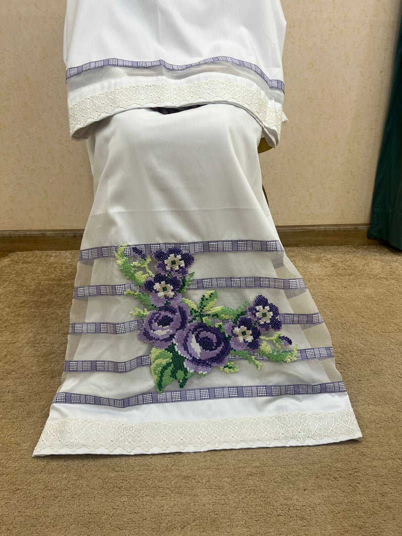 Ivory White Cotton Crosstitch Rida