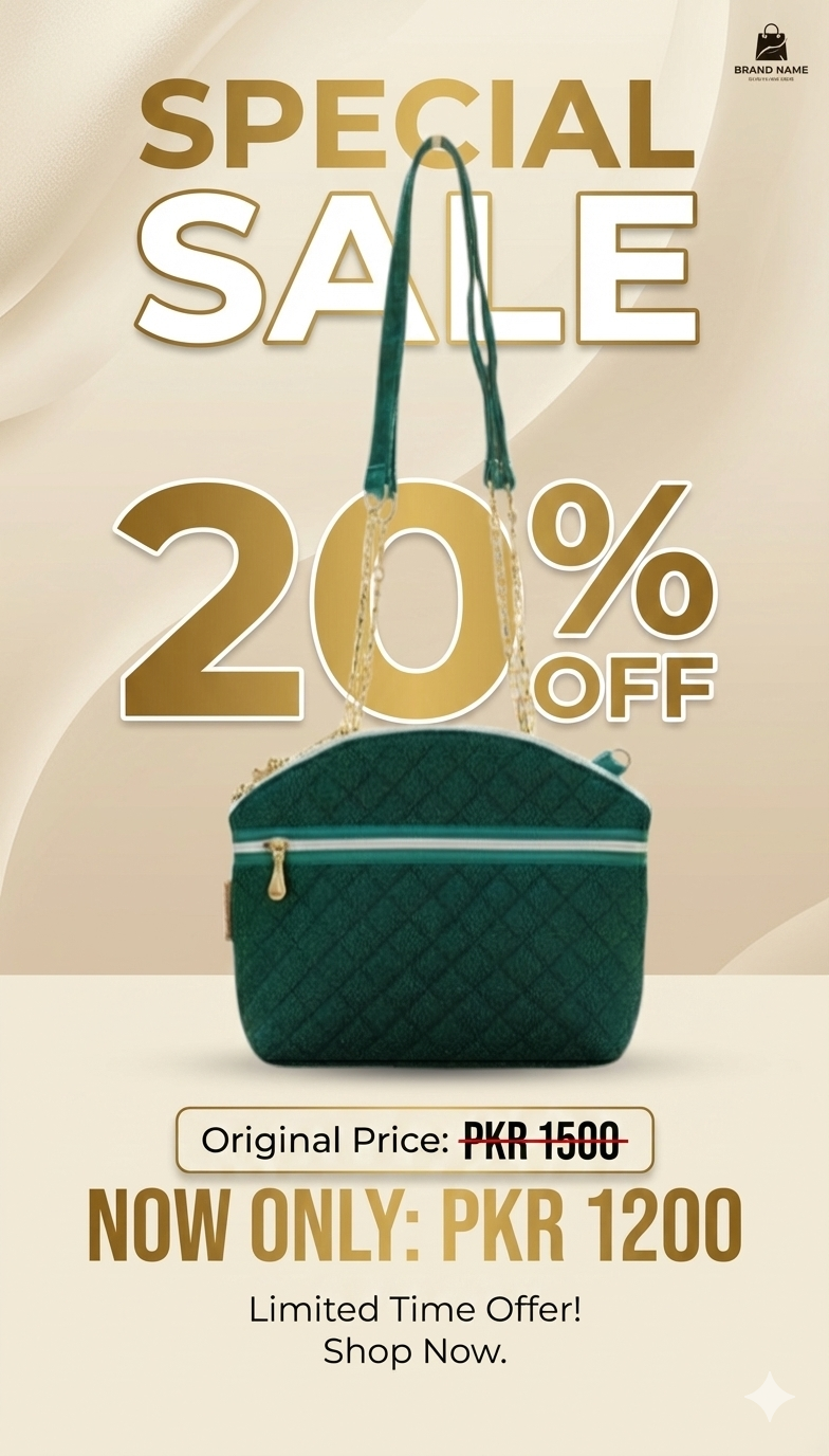 Green Silk Sequence Bag with Chain 💚⛓️✨