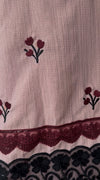 Maroon embroidered tulip bunch with sequince and net lacing