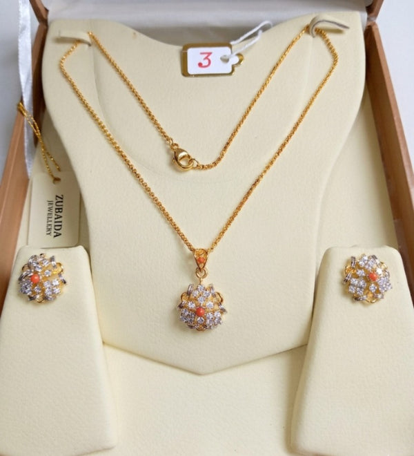 Chandi Gold Polish Namaz Wear Set (With/Without Chain)