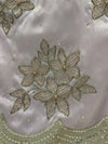 Pinkish velvet silk heavy wedding wear